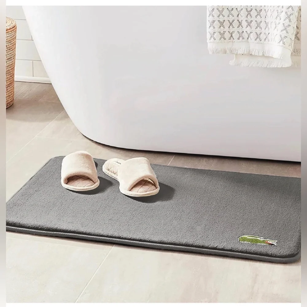 Lacoste Charcoal Memory Foam Bath Mat